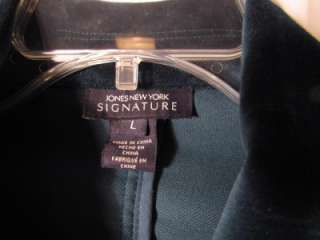 JonesNY Signature, Stretch Blazer/Jacket, Women Lrg, Dark Teal  
