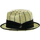   * MENS PANAMA STRAW COLLECTABLE FEDORA HAT * L* * NEW ROCK GUITAR