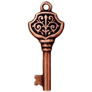  Copper Plated Lead Free Pewter Victorian Key Pendant 36mm 