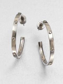 Michael Kors   Rivet Accented Hoop Earrings/Silvertone