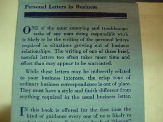 Personal Letters in Business 1941 A Guide to Correct Usage Etiquette 