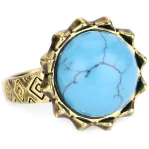 House of Harlow 1960 Pyramid Spike Ring with Turquoise Color Stone 