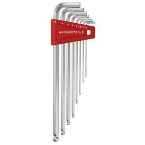 PB Swiss Tools Ball Point Hex Key Set, long type, chrome plated, with 