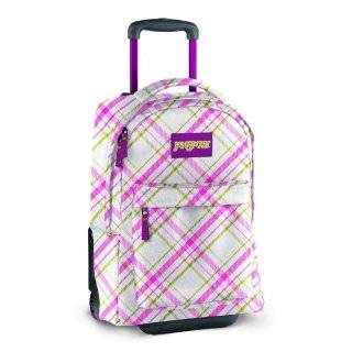 JanSport Classic SuperBreak Wheeled Backpack, White/New Hot Pink Dark 