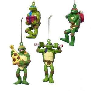   of 4 Teenage Mutant Ninja Turtles Christmas Ornaments