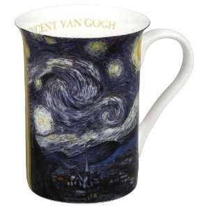  Konitz 10 Ounce Art Gallery van Gogh Mugs, Assorted, Set 