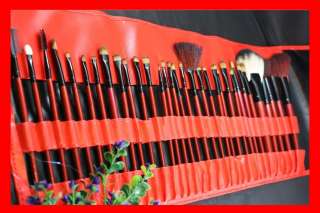 Makeup 32 R pcs red color beauty cosmetic brush case set for eye 