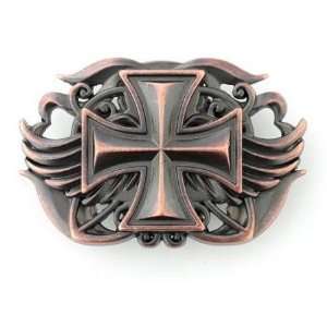  Levis® Copper Gothic Cross & Wings Plaque Belt Buckle 