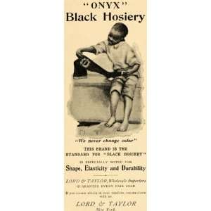  1895 Ad Onyx Black Hosiery Lord & Taylor Stocking Sock 