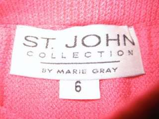 ST JOHN COLLECTION Pink Santana Knit Straight Skirt 6  
