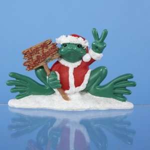   of 12 Hoppy Holidays Santa Claus Peace Frog Christmas Figures 4.75