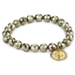 Chan Luu Semi Precious Stones with Diamond Charm Stretch Bracelet 