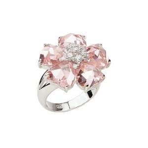  Studio 925 5 Point Petal Pink Diamond CZ Hearts in Bloom 