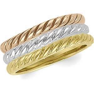  Set Of 3 14K Rose Rose Gold Bands Jewelry