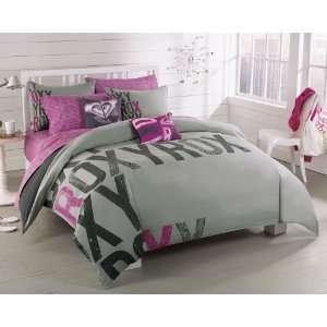  Roxy Pink Graphic Logo Cotton 200 Thread Count Teen Girls 