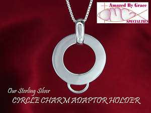 Sterling Silver Circle Charm Holder Necklace  