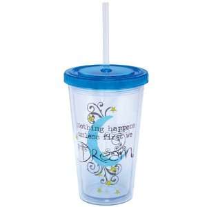   Studio 16 Ounce Double Wall Acrylic To Go Tumbler with Straw, Believe