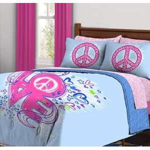   Reversible Girls Kids Full Comforter Bed In A Bag Set