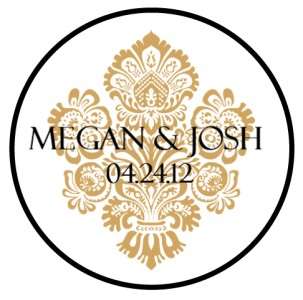 30 Personalized Wedding 1.5 Round Crest Favor Labels  