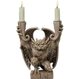  Dragon Gargoyle Sculpture Statue Candle Stick Holder   Set 