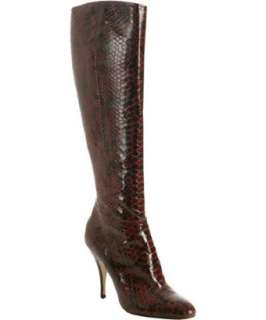   snake print leather boots  