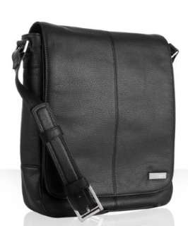 Calvin Klein black pebble leather north/south messenger bag   