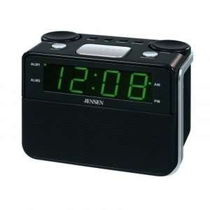  Jensen JCR 255 AM/FM Dual Alarm Auto Time Set Clock Radio 