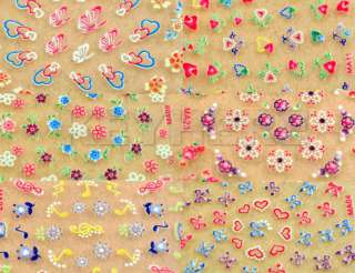 50 Diff 3D Nail Art Design Stickers Sheets Decals Decal  