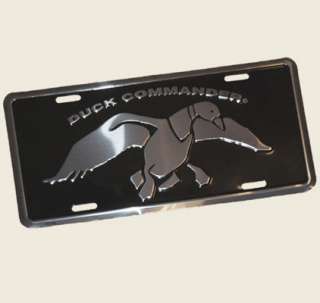 Duck Commander embossed logo, metal license plate