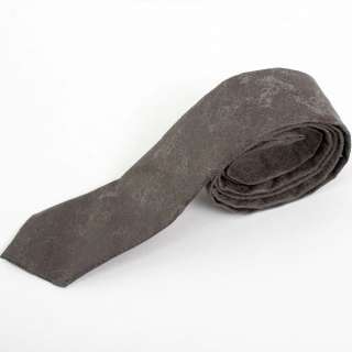   Vintage Skinny Slim Narrow Gray Solid Faux Leather Neckties  