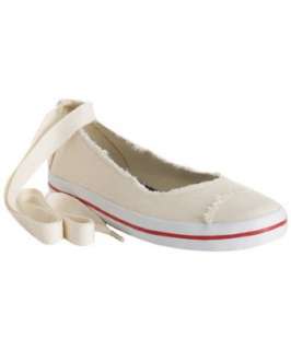 Kate Spade natural canvas Hayley ankle tie flats   