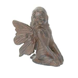  Kneeling Cast Iron Fairy Angel Garden Statue Pixie Home 