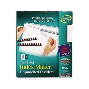  Index Maker Clear Label Unpunched Divider, 8 Tab, Letter 