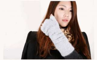 FINGERLESS GLOVES ~Angora Wool Fluffy Anime Kpop Korean Fashion Cute 