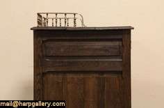 Paymaster 1860 Antique Oak Desk, Brass Gallery  