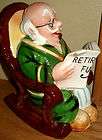   LEFTON China Old Man in Chair  RETIREMENT FUND Coin Bank 7 1/2 tall