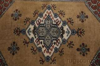 RARE BROWN COLOR ANTIQUE 3X4 OUSHAK TURKISH ORIENTAL AREA RUG WOOL 