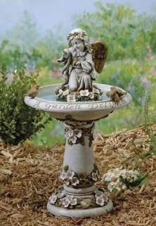 23 ANGELwith BIRDS BIRDBATH Outdoor Garden Statue  