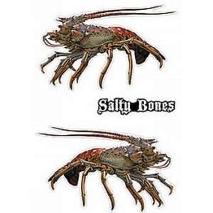  Salty Bones Lobster Decals   2 per pack Automotive