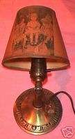 Antique metal clamp lamp children paper shade  