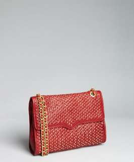 Rebecca Minkoff blood red studded leather Affair shoulder bag 