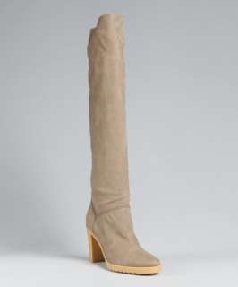 Stella McCartney beige faux suede Crow tall boots