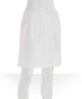   cotton poplin pleated skirt  