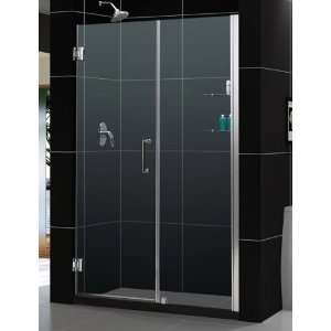   58â Adjustable Shower Door with Glass Shelves, Chr