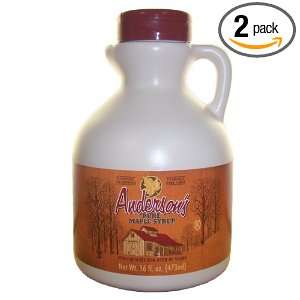 Andersons Pure Maple Syrup Grade A, 16 Ounce (Pack of 2)  