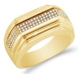 Size 6   10K Yellow Gold Diamond MENS Wedding Band OR Fashion Ring   w 