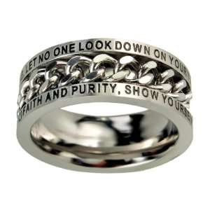  Mens Youth Spinner Christian Purity Ring Jewelry