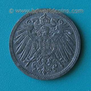 GERMANY EMPIRE 1919 10 PFENNIG 21mm ZINC coin KM#26  