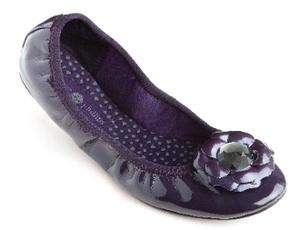 Lindsay Phillips PURPLE Patent LIZ Ballet Flats Snap  