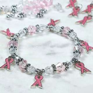  Cancer PINK RIBBON Charm Bracelet craft kits Jewelry Making Supplies 